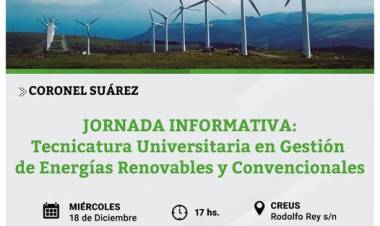 Jornada Informativa: Tecnicatura Universitaria en Gestión de Energías Renovables y Convencionales