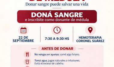 Suárez dona: sumate a una jornada que puede salvar vidas