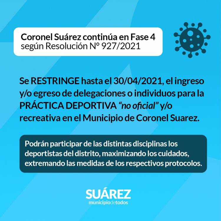 Coronel Suárez continúa en Fase 4 