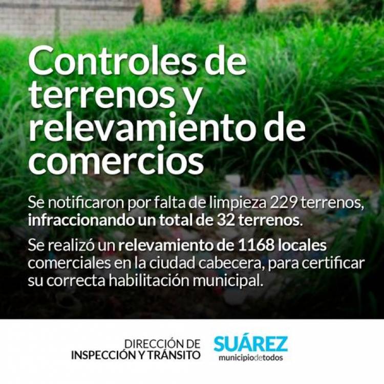  Controles de terrenos y relevamiento de comercios ⠀