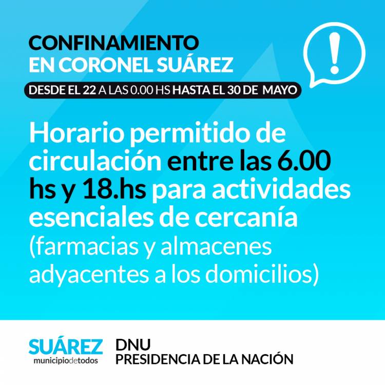 Nuevas restricciones por Confinamiento hasta el 30 de mayo.