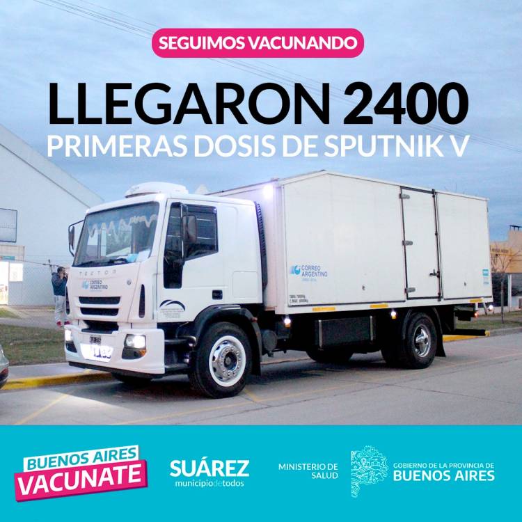 LLEGARON 2400 1° DOSIS DE SPUTNIK V: “Seguimos vacunando”⠀