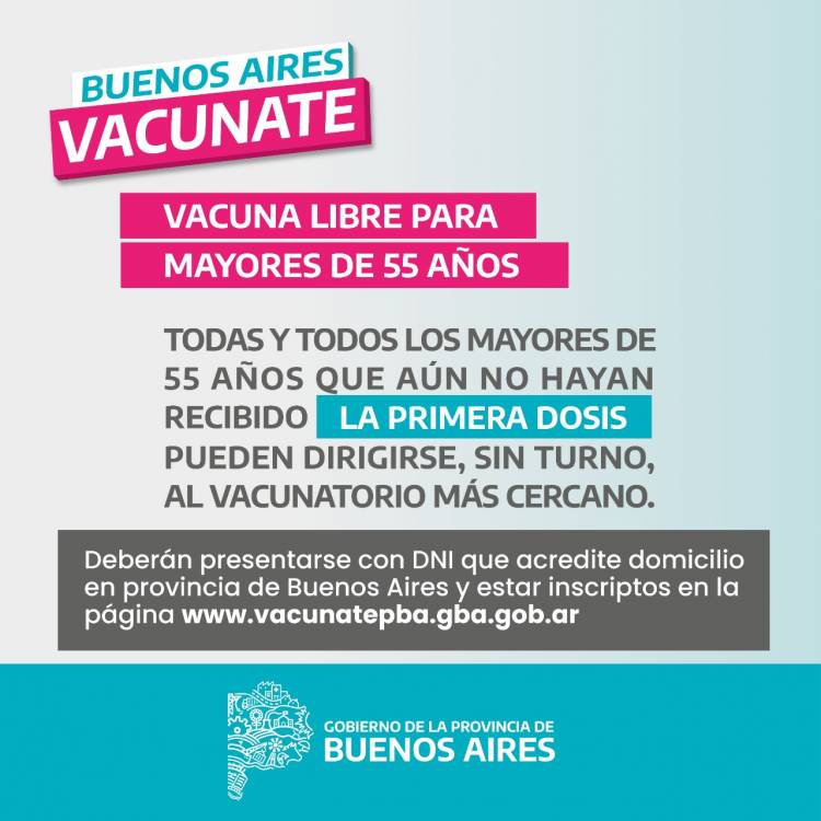 Vacuna libre para mayores de 55 años!