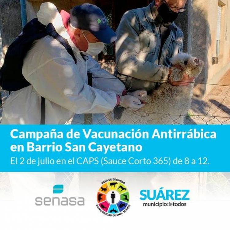 Campaña de Vacunación Antirrábica en Barrio San Cayetano⠀