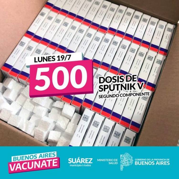 LLEGARON 500 DOSIS DE SPUTNIK V SEGUNDO COMPONENTE