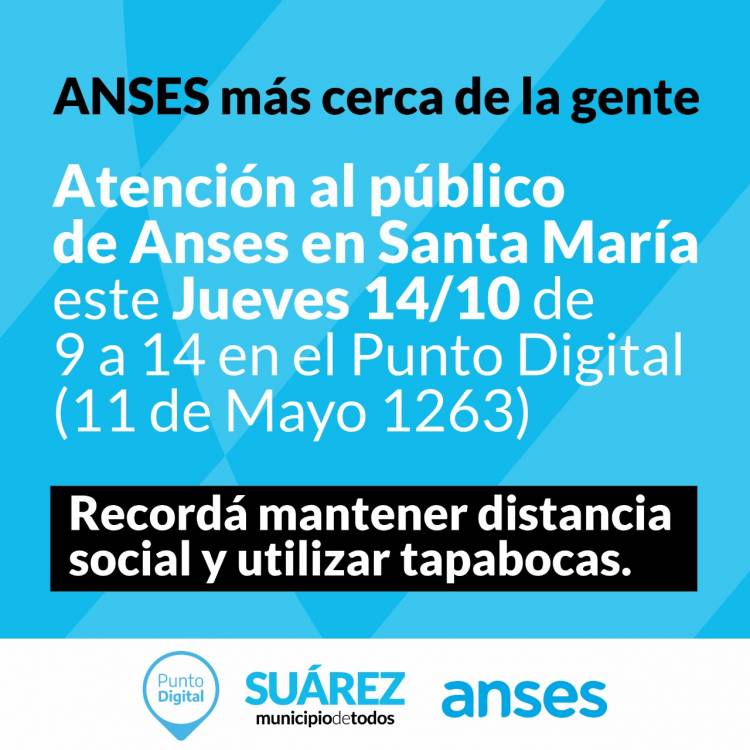 Atención al público en el Punto de Contacto de Anses en Santa María