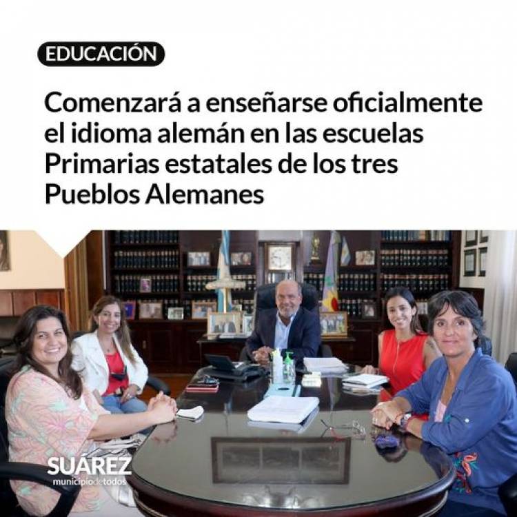 Comenzará a enseñarse oficialmente el idioma alemán en las escuelas Primarias estatales de los tres Pueblos Alemanes