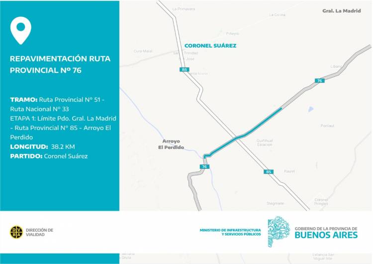 Repavimentación de la ruta Provincial N° 76