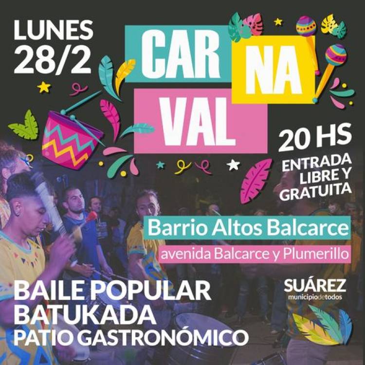 El carnaval lo celebramos en Barrio Altos Balcarce con un espectacular baile popular