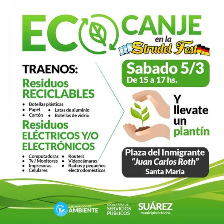 Ambiente se suma con una jornada de Eco Canje a la Strudel Fest