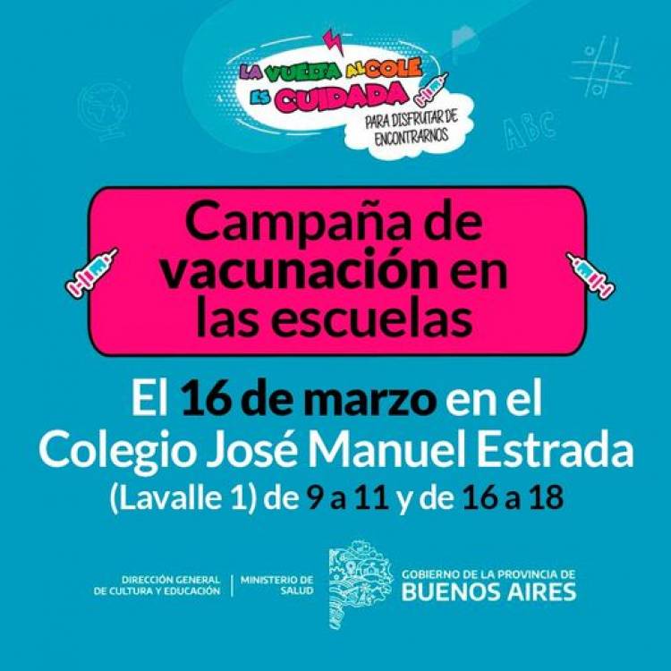 Seguimos vacunando en las escuelas: ahora en el Estrada