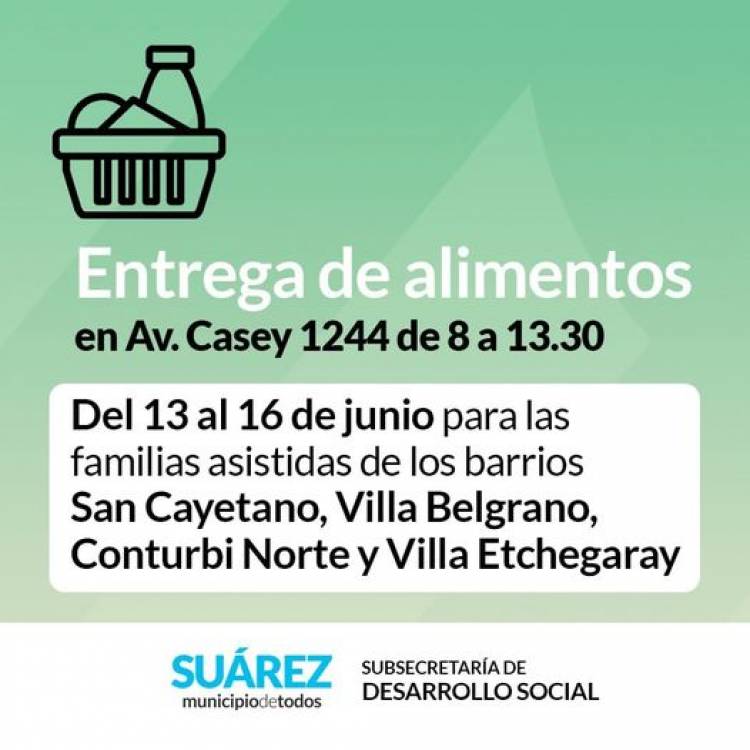 Entrega de alimentos del mes de junio