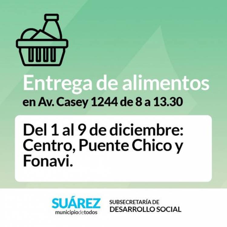 Entrega de alimentos del mes de diciembre