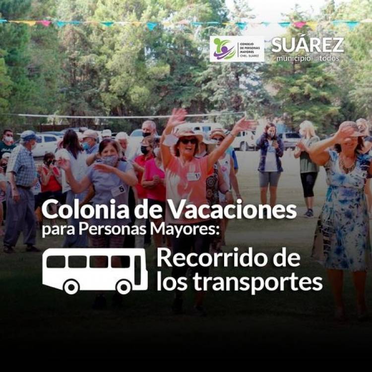 Colonia de Vacaciones para Personas Mayores: Recorrido de los transportes