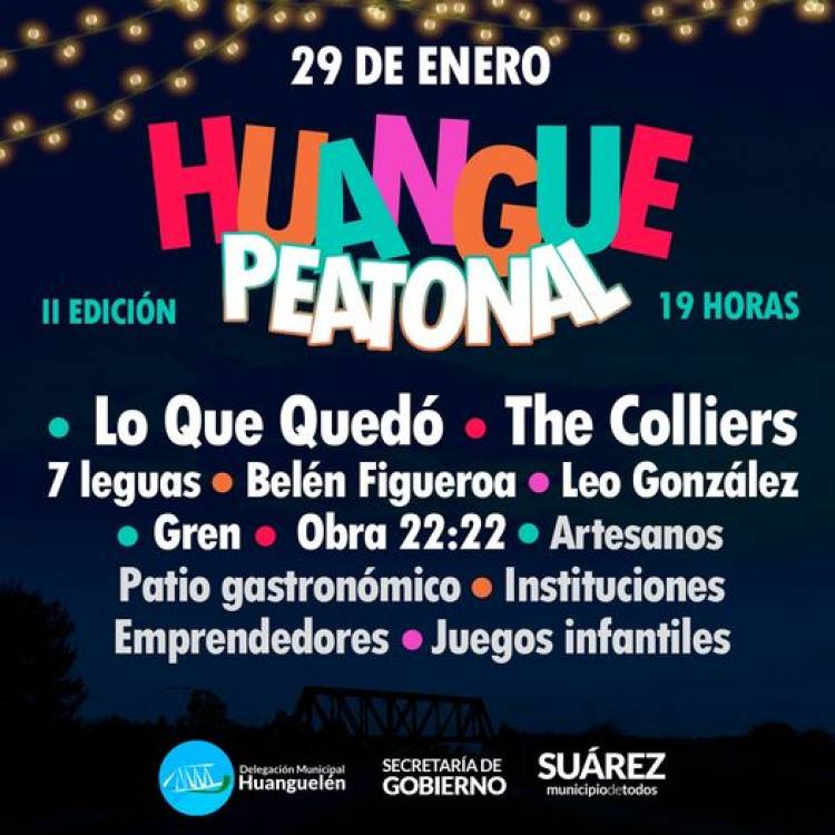 Se viene la 2° edición de #huanguepeatonal 