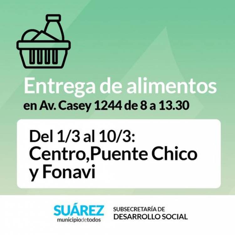 Entrega de alimentos del mes de marzo