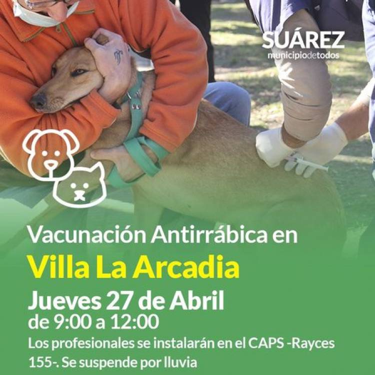 Campaña de vacunación antirrábica en Villa La Arcadia