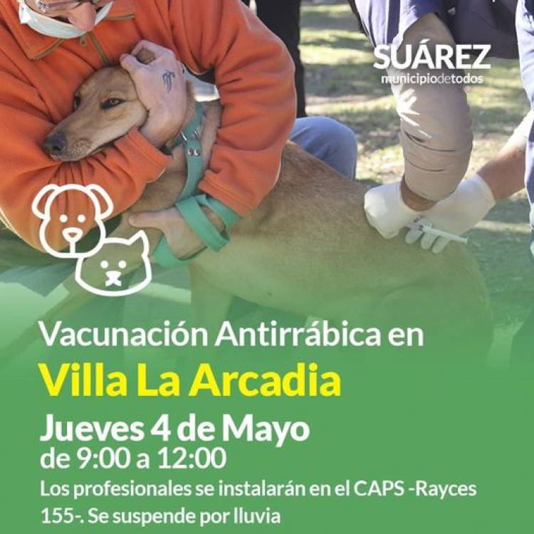 Campaña de vacunación antirrábica en Villa La Arcadia