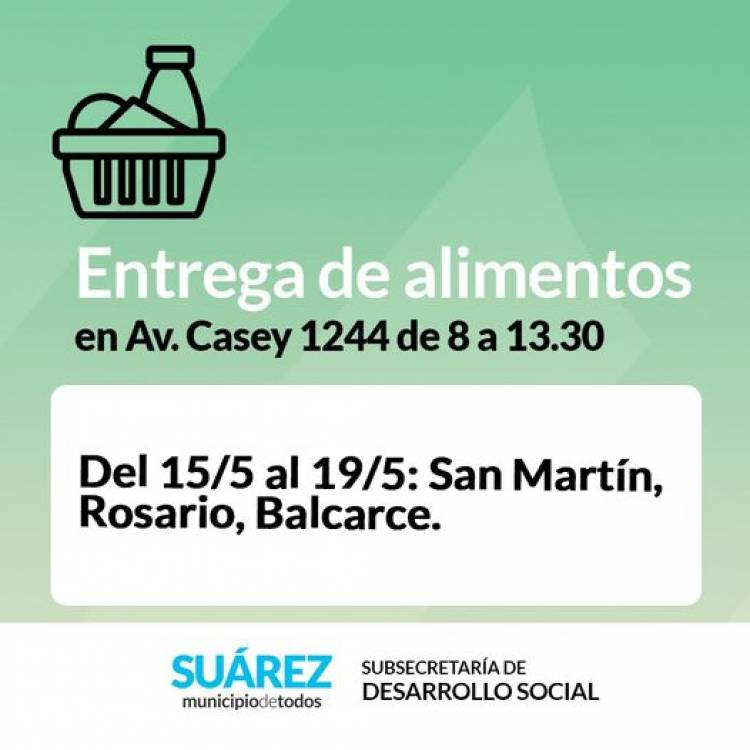 Entrega de alimentos del me de Mayo
