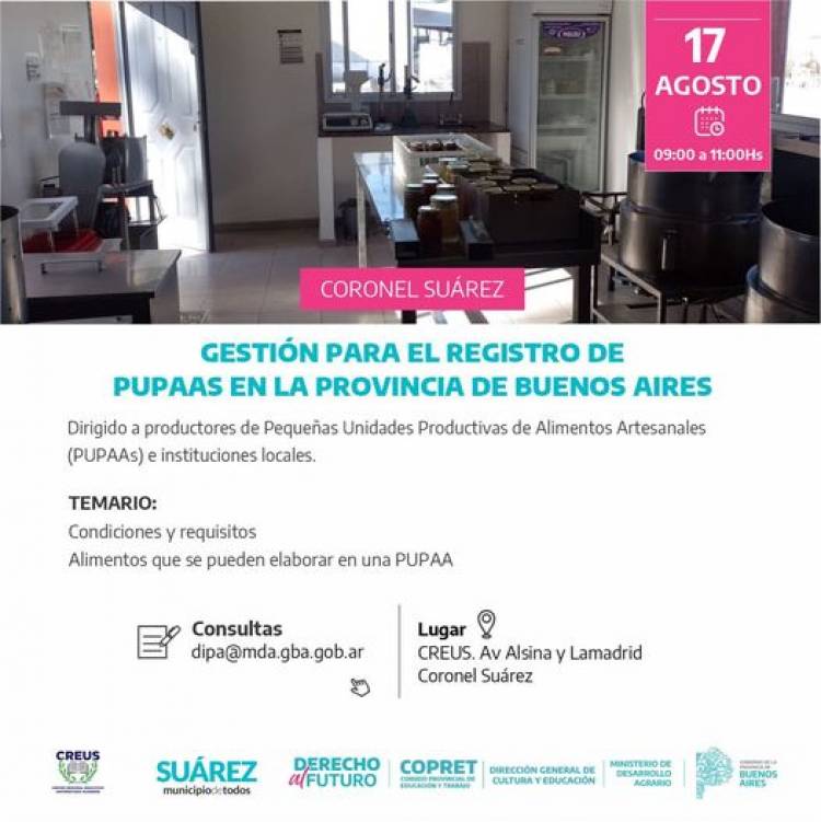 Capacitación en Habilitaciones PUPAA, en CREUS para productores/elaboradores