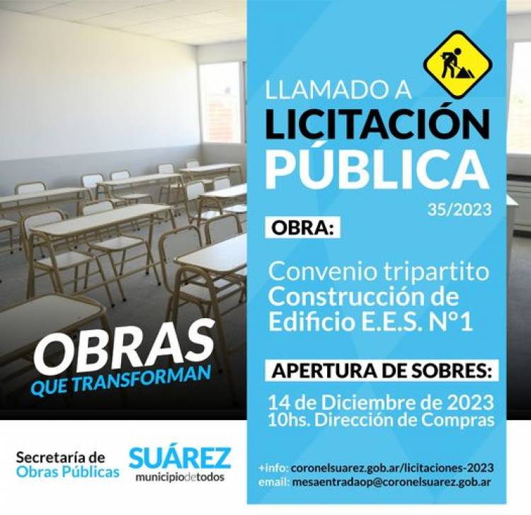 Avanaza la construcción del nuevo edificio para la Escuela de Educación Secundaria N° 1