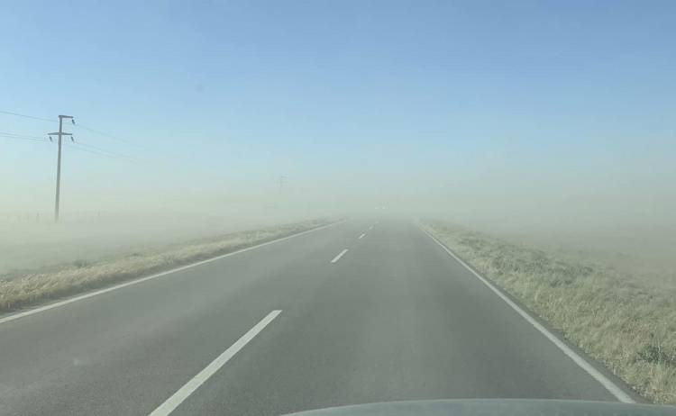 Por tierra en suspensión: piden precaución al circular por Ruta 3 Sur