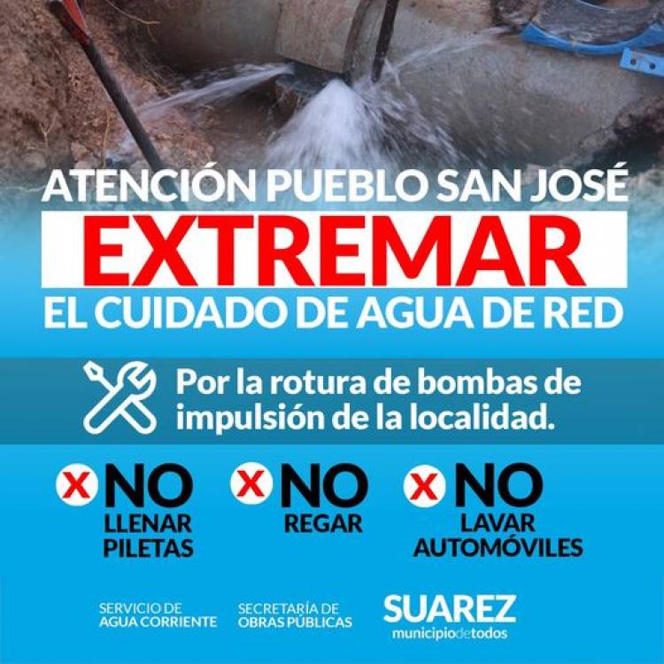 Continuan los trabajos en las bombas de agua en San José