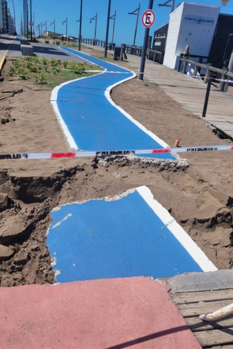 Monte Hermoso: se desmoronó una bicisenda inaugurada hace un mes