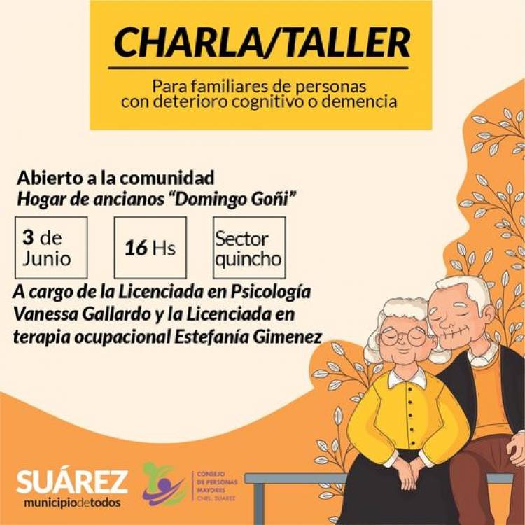 Se acerca una importante Charla-Taller para familiares de personas con deterioro cognitivo o demencia