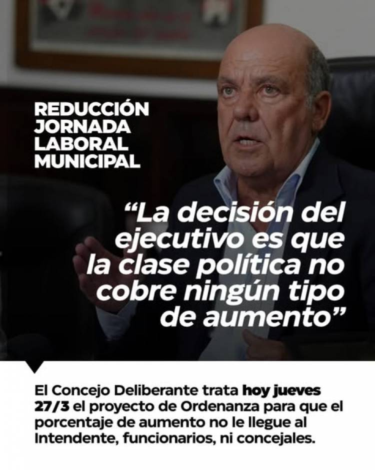 Moccero pidió a los concejales que rechacen el aumento del 23% en sus dietas
