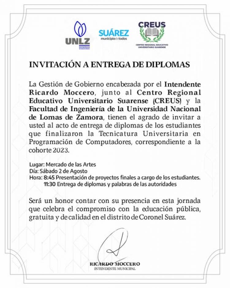 Entrega de diplomas: 20 nuevos profesionales egresan de CREUS