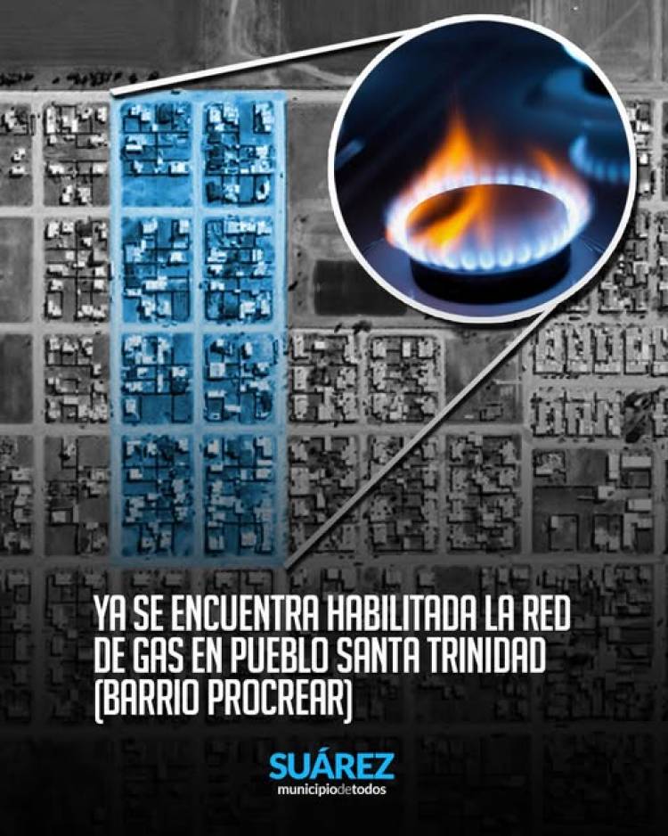 Ya está habilitada la red de gas en Pueblo Santa Trinidad – Barrio ProCreAr