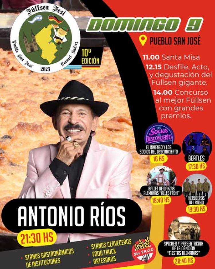 Antonio Ríos será el espectáculo central de la 10° edición de la Füllsen Fest 