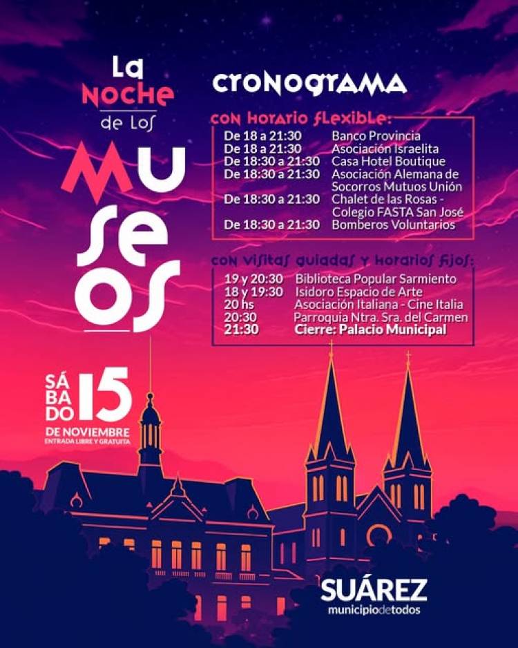Vuelve “La Noche de los Museos”: una propuesta que revaloriza la historia y la identidad suarense