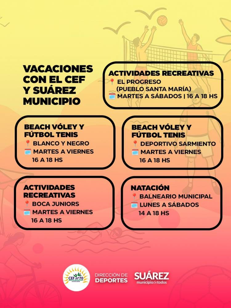 Vacaciones divertidas con el CEF y el MUNICIPIO