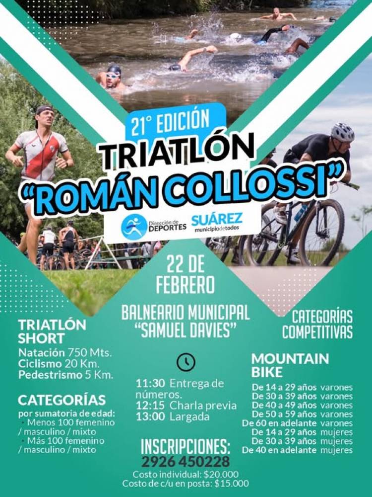 Se viene la 21ª edición del Triatlón “Román Collossi”
