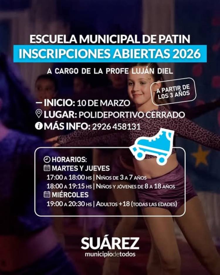 Escuela Municipal de Patín | Inscripciones abiertas 2026