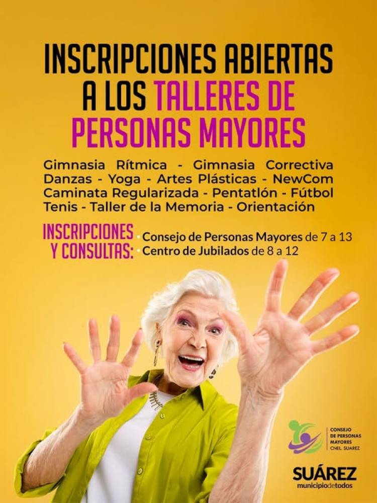 Se abren las inscripciones a los talleres para Personas Mayores