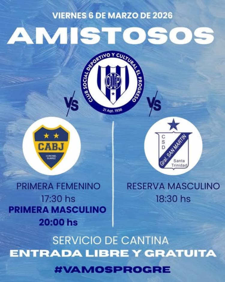Este Viernes, El Pogreso juega dos amistosos de local contra Boca y San Martin