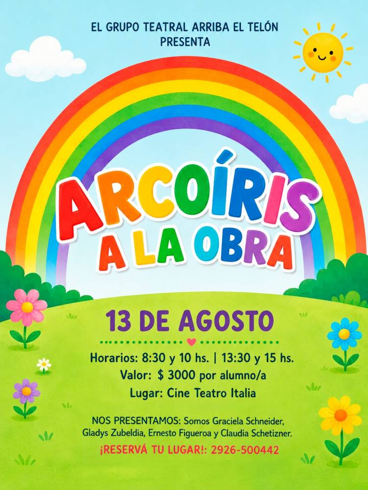 Invitacion a la conferencia de prensa presentando la obra "Arco Iris"