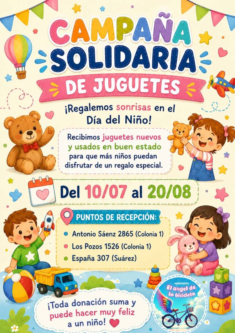 Gran campaña solidaria de juguetes, para el Dia del Niño