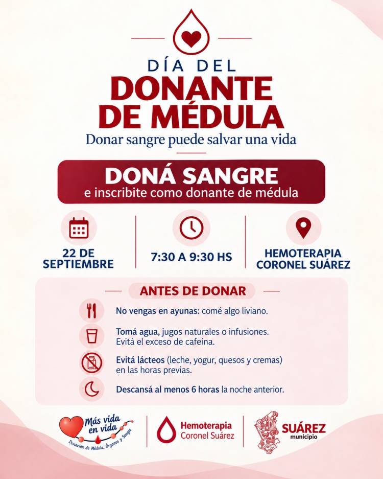 Suárez dona: sumate a una jornada que puede salvar vidas