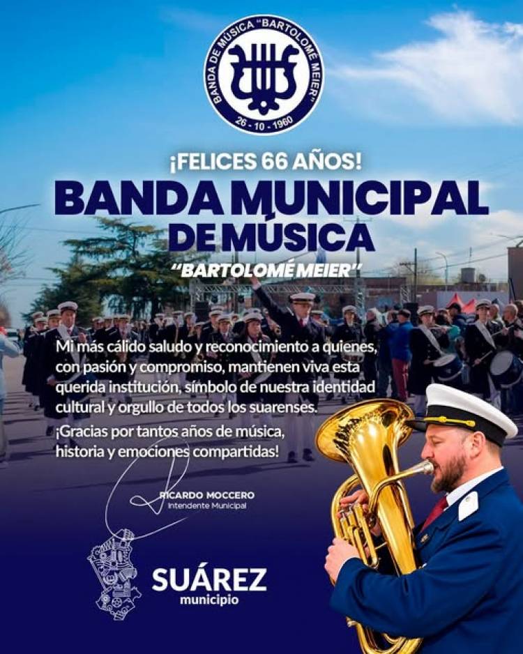 ¡Felices 66 años, Banda Municipal de Música “Bartolomé Meier”!