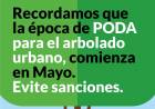 Atención vecinos!  La poda comienza en mayo