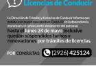 Importante: LICENCIAS DE CONDUCIR