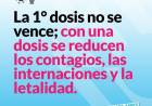 “La 1° dosis no se vence; con una dosis se reducen los contagios, las internaciones y la letalidad”