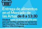 Entrega de alimentos del mes de julio en el Mercado de las Artes
