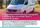 El Vacunatorio Móvil estará en Huanguelén y Villa Belgrano vacunando “libre” a mayores de 18 años