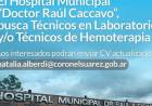 El Hospital Municipal “Doctor Raúl Caccavo”, busca Técnicos en Laboratorio y/o Técnicos de Hemoterapia