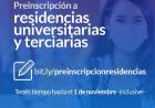 Preinscripción a residencias universitarias y terciarias